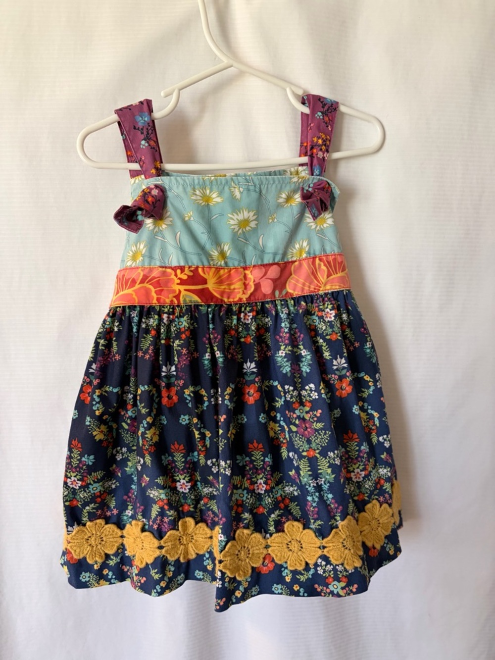 Matilda Jane Floral Tiered Sundress in Navy, Teal, Pink and Yellow